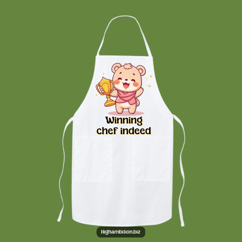 Funny Bear Cub Chef Apron: Joyful Trophy Holder, Perfect Funny Gift for Cooks