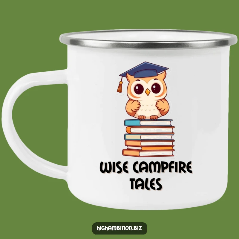 Funny Graduation Owl Books Camping Mug - Outdoor Humorous Scholar Gift
