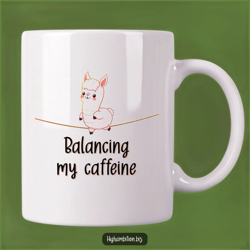 Funny Alpaca Tightrope Mug: Confident Animal Humor, Perfect Funny Gift Idea