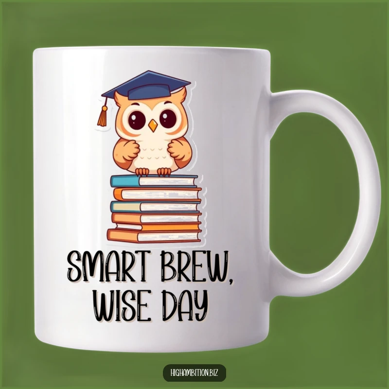 Funny Graduation Owl Studying Books Mug - Humorous Scholar Gift Idea