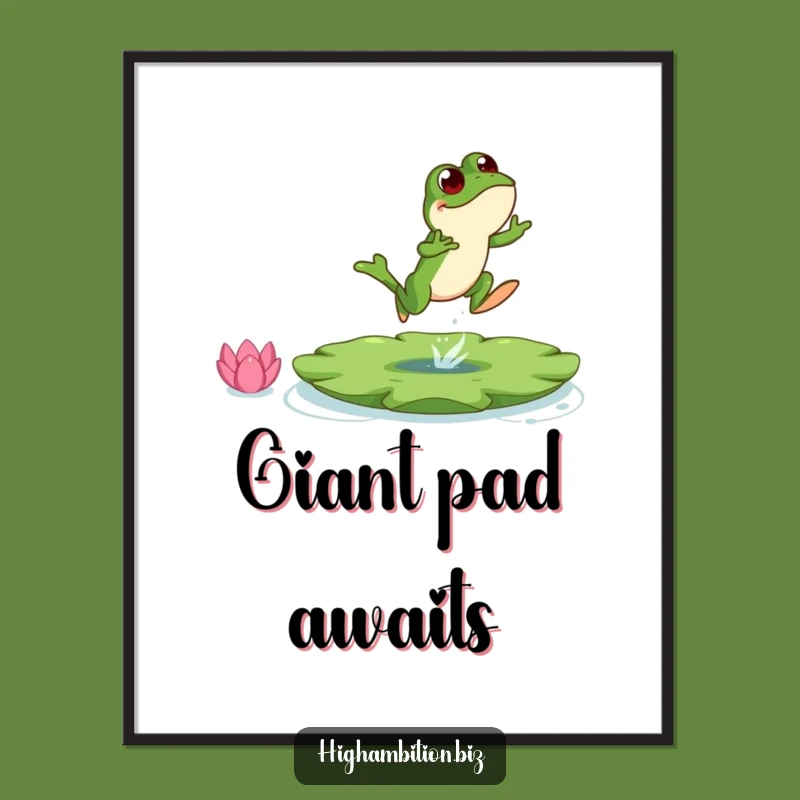 Funny Frog Leap Digital Art: Hilarious Print for Nature Decor