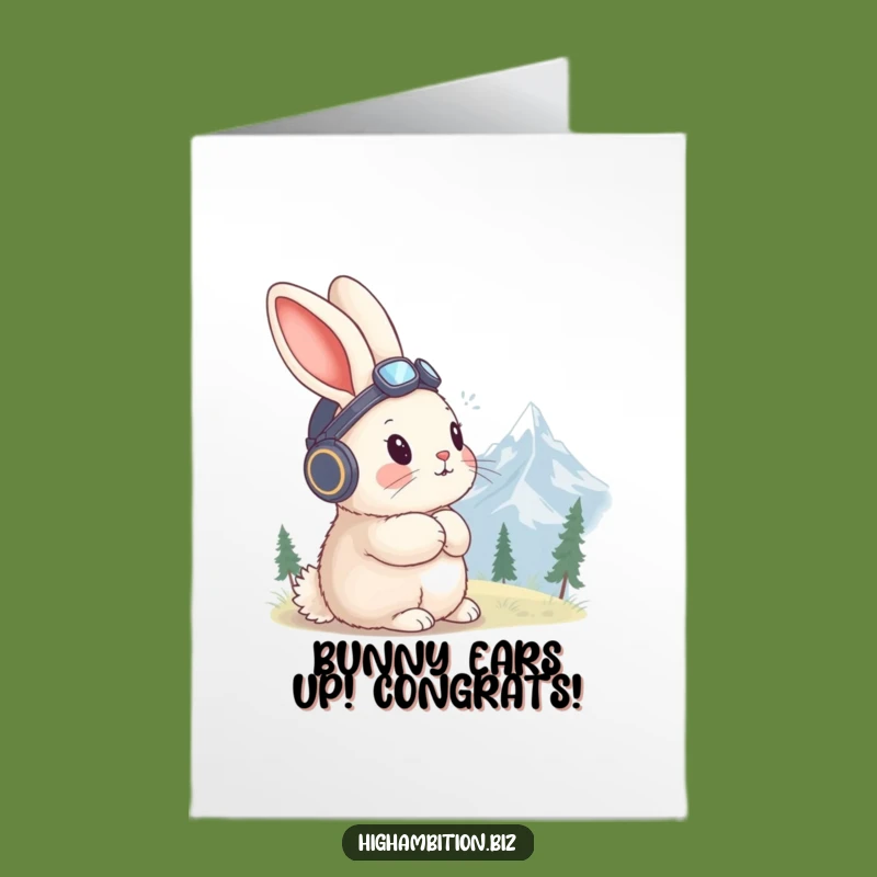 Free Printable Aviator Rabbit Congrats Card: Reaching New Peaks Downloadable Success!