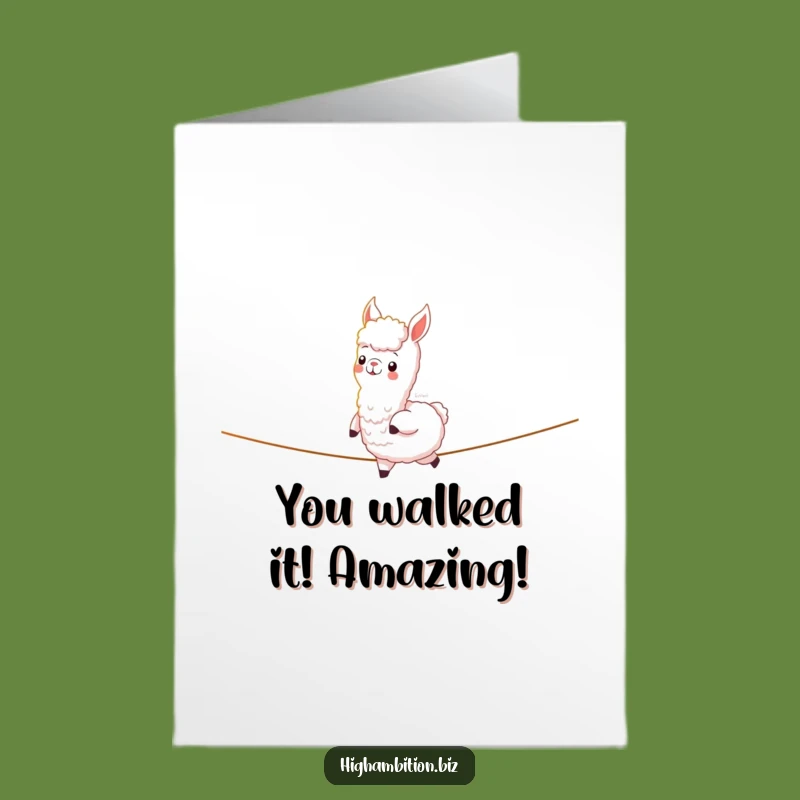 Free Printable Congrats Card: Alpaca Balance, Light Path, Downloadable Success