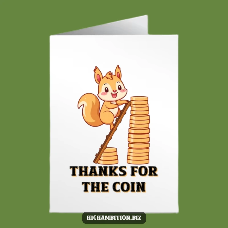 Free Printable Thank You Card: Squirrel Gratitude, Coin Climb, Downloadable Thanks