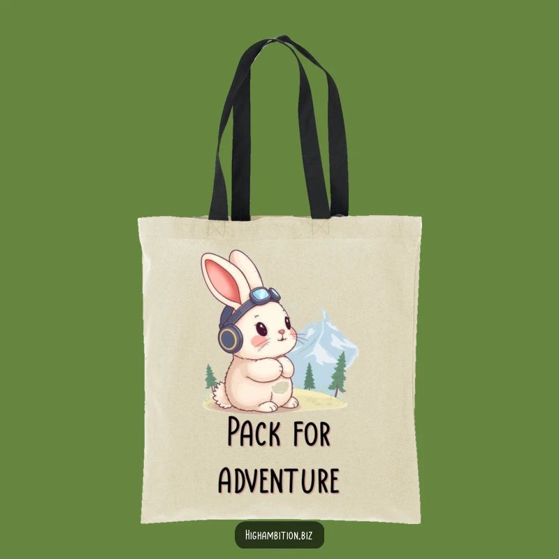 Funny Rabbit Aviator Tote Bag: Mountain Gaze, Stylish & Practical Explorer Bag